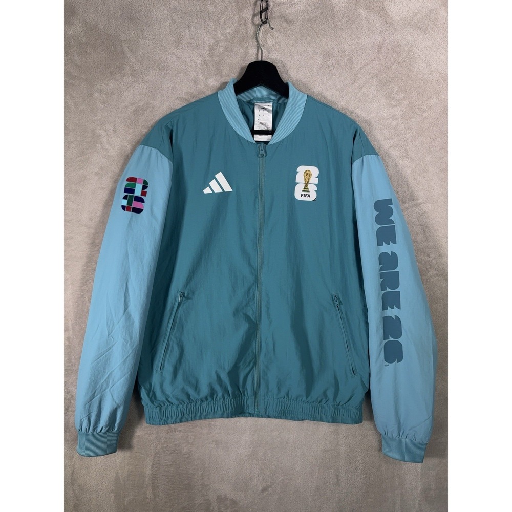 Adidas FIFA World Cup 2026 Staff Jacket Mens Medium Blue Soccer Football Bomber